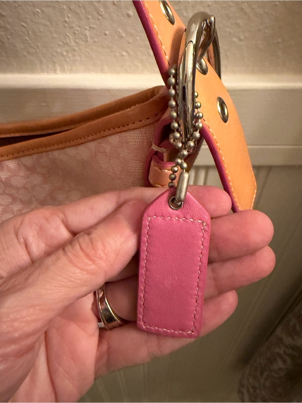 Vintage Y2K Coach 6351 Soho Mini Signature Hobo Bag – Pink/White Jacquard - Picture 3 of 16